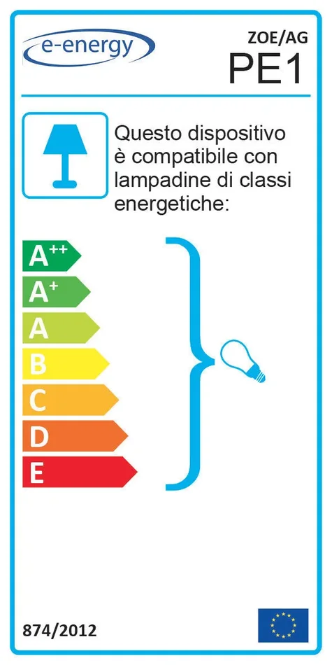 Applique 1xE27 Finali Cromo Vetro Lastra Graniglia Bianco E-Energy Zoe - immagine 2