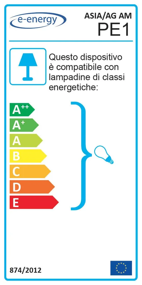 Applique 1xE27 Ganci Bz Vetro Screpolato Bianco Finali Ambra E-Energy Asia - immagine 2
