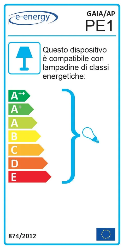 Applique 1xE27 Ganci Cromo Vetro Lastra Bianco E-Energy Gaia - immagine 2