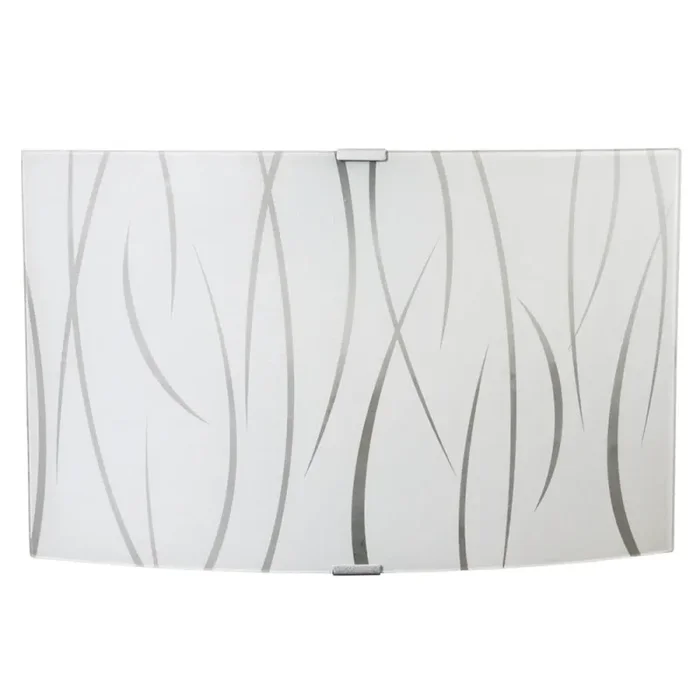 Applique 1xE27 Montatura Argento Vetro Lastra Bianco E-Energy Simone Online