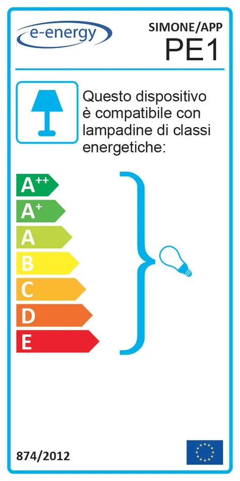 Applique 1xE27 Montatura Argento Vetro Lastra Bianco E-Energy Simone Online - immagine 2