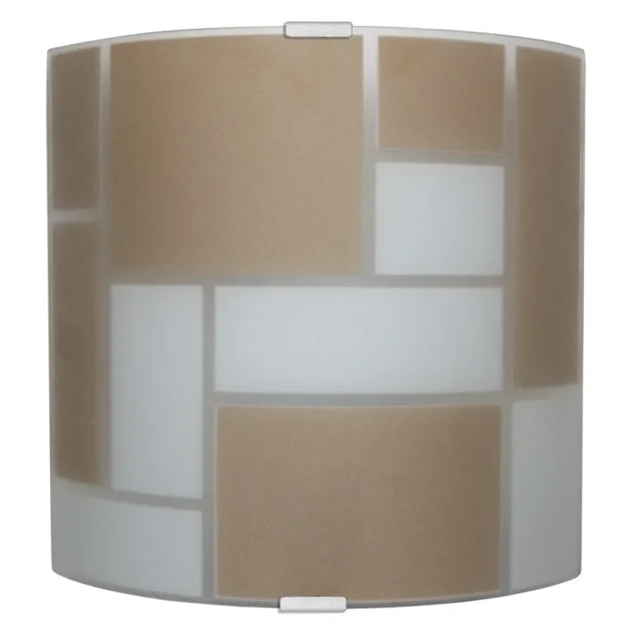 Applique 1xE27 Montatura Argento Vetro Lastra Bianco-Marrone E-Energy Dora Online ora