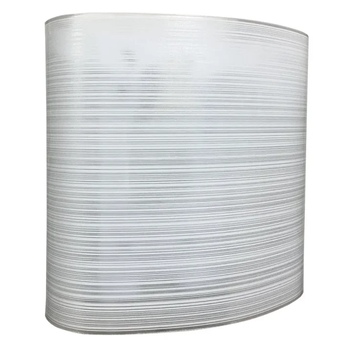 Applique 1xE27 Montatura Bianca Vetro Lastra Bianco Righe E-Energy Cora