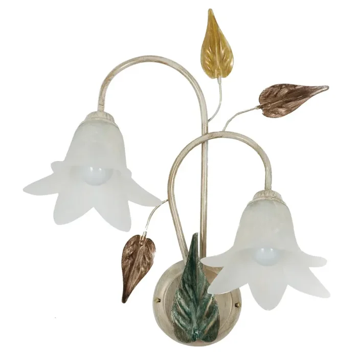 Applique 2xE14 Montatura Anticata Vetro Paglierino E-Energy Giorgia