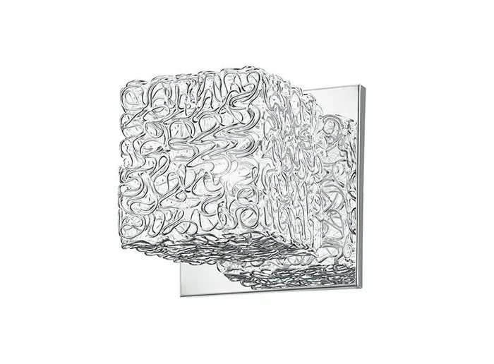 Applique Cubica Fili Alluminio Intrecciati Lampada da Parete Moderna 28 watt G9 Ambiente I-KUBIK/AP1