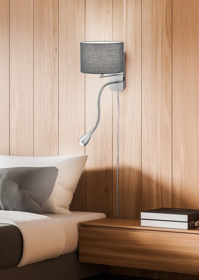 Applique da Interno E14 in Metallo Nickel Opaco