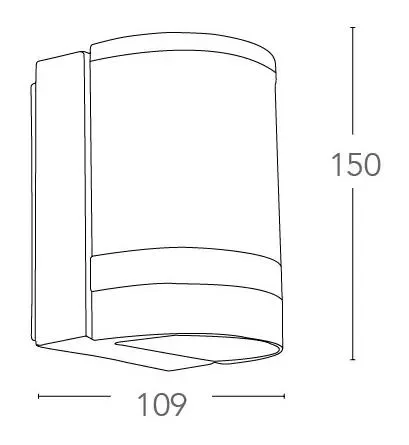 Applique Esterno Alluminio Nero Tenuta Stagna Fascia Trasparente 35 watt GU10 Luce Calda - immagine 3