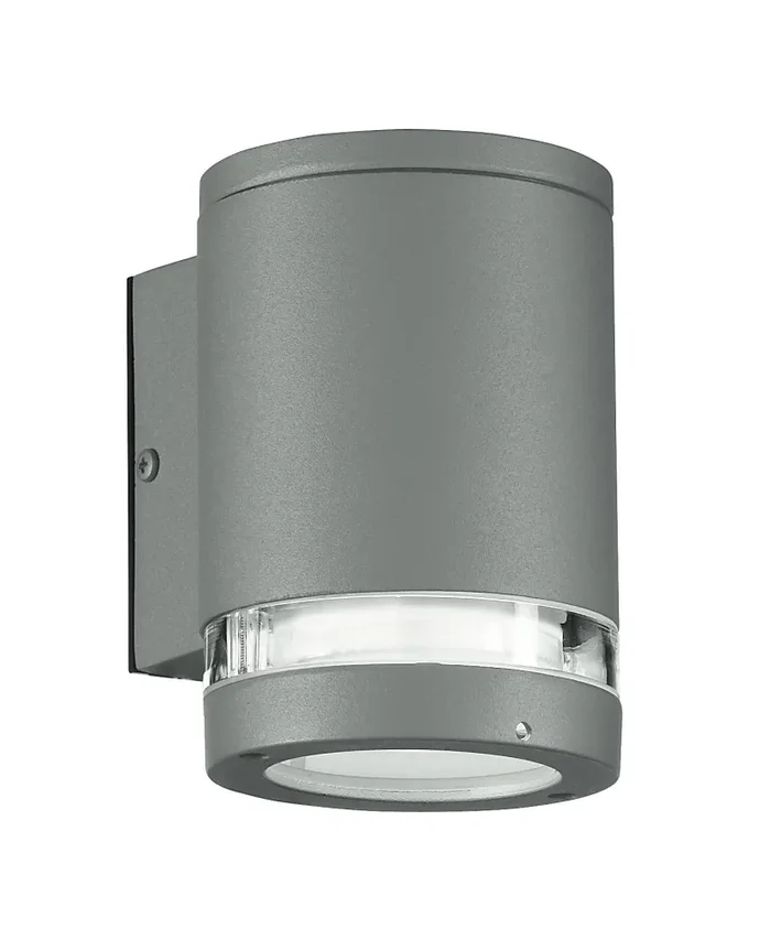 Applique Esterno Alluminio Silver Impermeabile Fascia Trasparente 25 watt GX53 Luce Calda