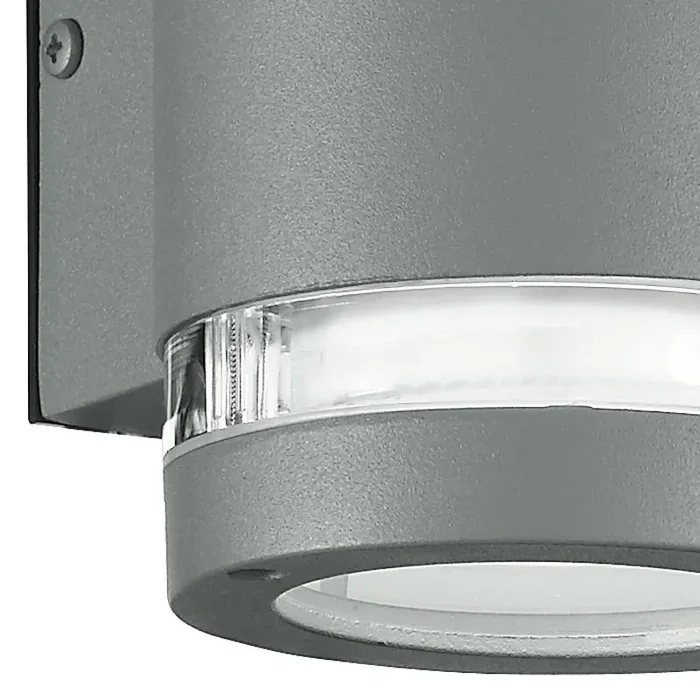 Applique Esterno Alluminio Silver Impermeabile Fascia Trasparente 25 watt GX53 Luce Calda - immagine 2