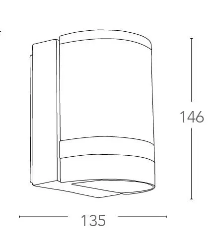 Applique Esterno Alluminio Silver Impermeabile Fascia Trasparente 25 watt GX53 Luce Calda - immagine 3