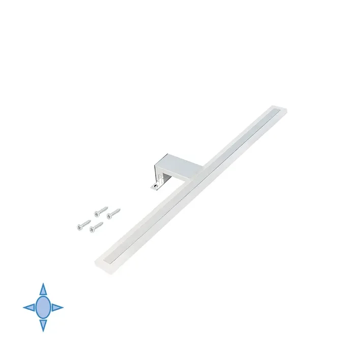 Applique Led per Specchio di Bagno 300 mm Ip44 Luce Bianca Fredda Alluminio e Plastica Cromo Emuca