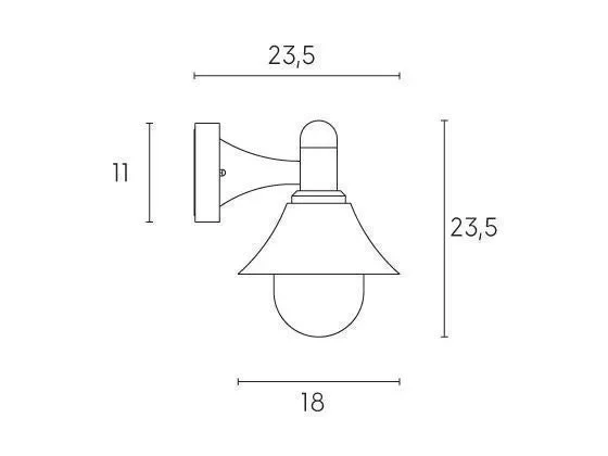 Applique Piccola in Basso da Esterno E27 in Termoplastico Sovil Nero - immagine 2