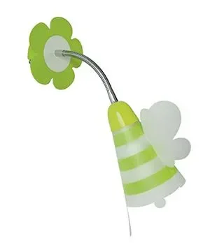 Applique Verde paralume Fatina Pvc struttura Metallo Orientabile Lampada per Cameretta E14 Ambiente K-FATINA/AP
