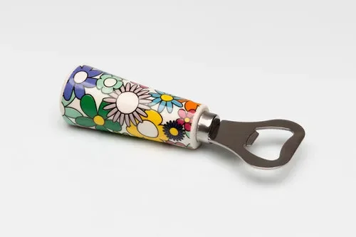 APRIBOTTIGLIA IN METALLO CON MANICO IN CERAMICA-LINEA FIORELLO