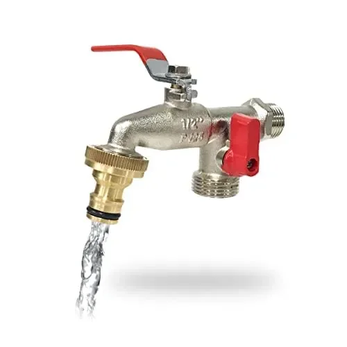 Aqua Control G6354 Premium Rubinetto da giardino a doppia uscita da 1/2″ – 3/4″ Vendita calda