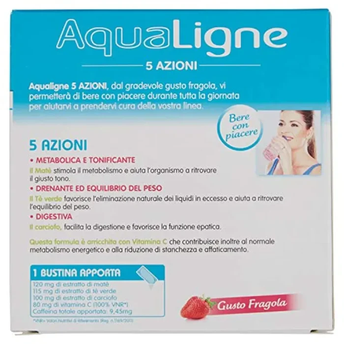AQUALIGNE 5 AZIONI Vitarmonyl • Integratore 20 bustine • 5 azioni combinate: drenante, equilibrio del peso, metabolica, tonificante e digestiva - immagine 3