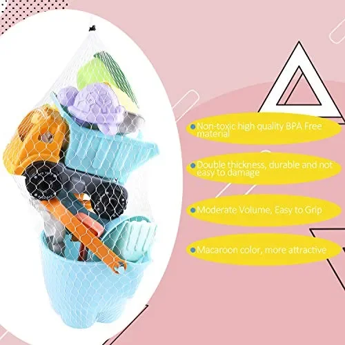 ARANEE 20 Pezzi Giocattoli da Spiaggia con Borsa a Rete di Sabbia… - immagine 2