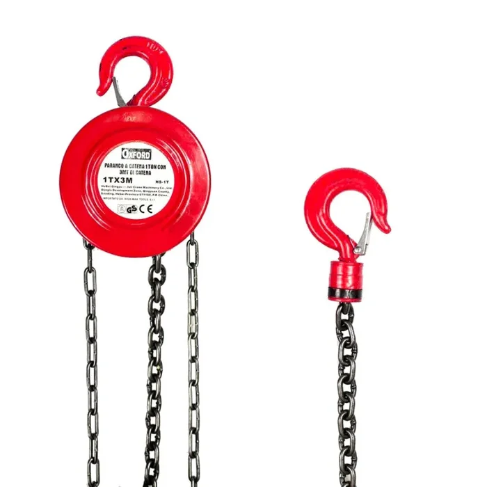 Argano a catena manuale 3 mt 1 ton paranco sollevatore con gancio frizionato - immagine 3