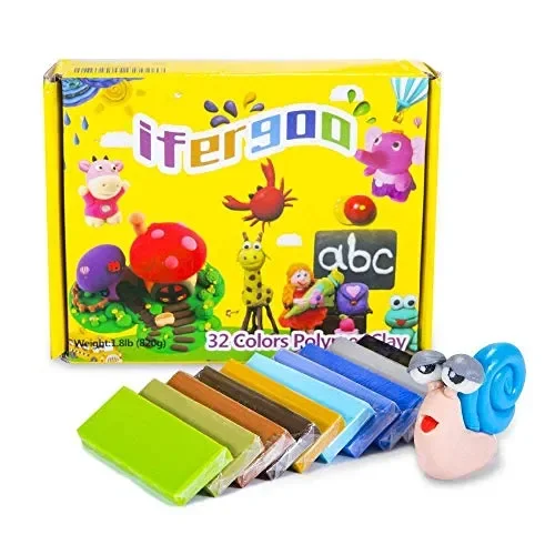 Argilla polimerica, 32 blocchi forno a legna colorata, argilla multicolore - immagine 2