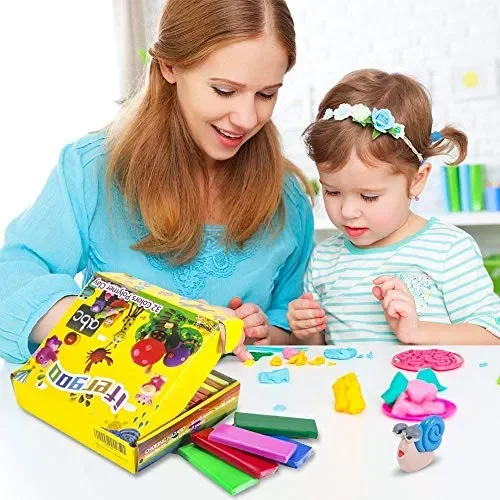 Argilla polimerica, 32 blocchi forno a legna colorata, argilla multicolore - immagine 3