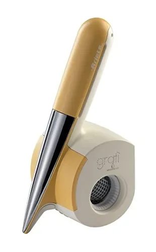 Ariete 457 Gratì Waterproof – Grattugia/Scaglie Elettrica Ricaricabile Senza Filo Lavabile Sotto Acqua Corrente, Ideale per Formaggio, Pane, Cioccolata, Frutta Secca, 2 Rulli Inox, Bianco/Giallo