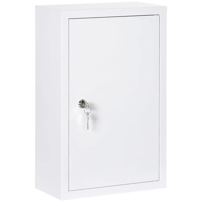 Armadietto Medicinali da Parete 30x14x46 cm 2 Chiavi in Acciaio Bianco