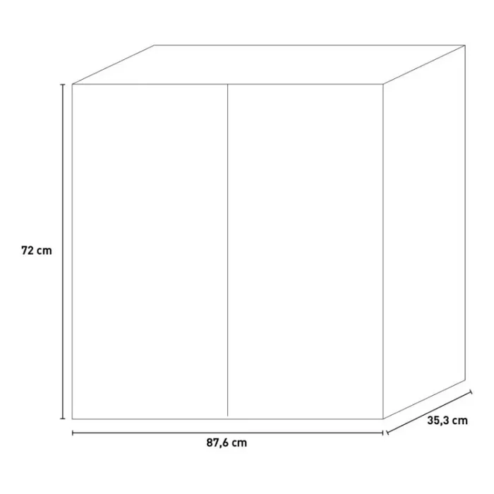Armadietto Multiuso 2 Ante 87,6×35,3×72 cm in Truciolare Nobilitato Cemento - immagine 3