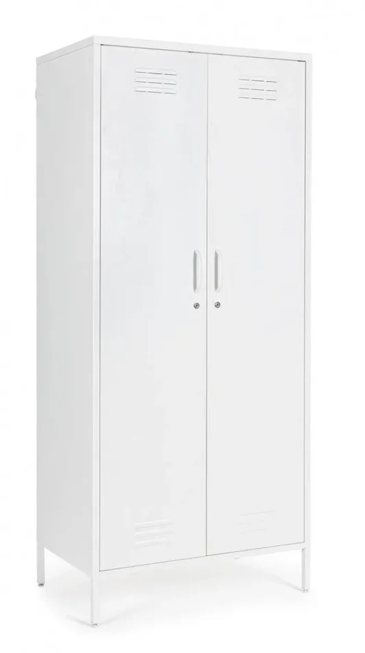 Armadio 2 Ante 50x80x185 cm Cambridge in Acciaio Bianco Online