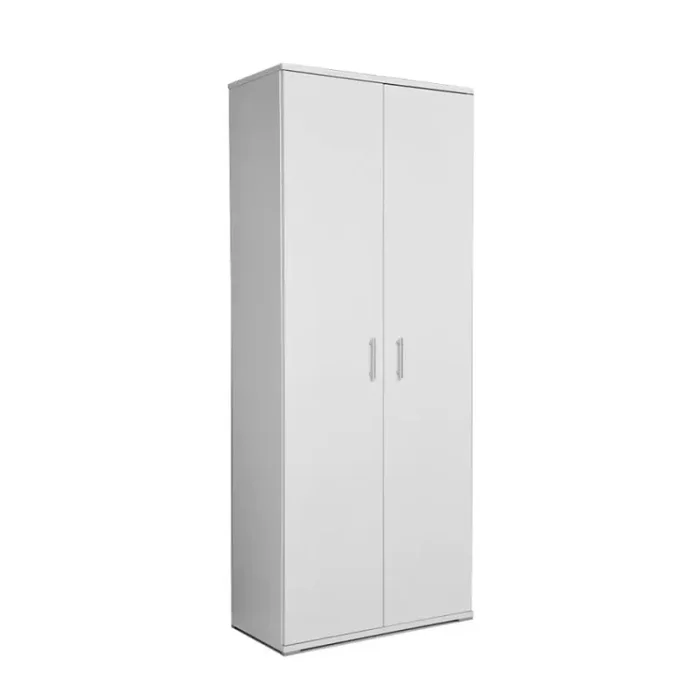 Armadio 2 Ante 6 Ripiani 72,3x36x177,1 cm in Truciolare Nobilitato Bianco