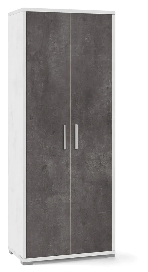 Armadio 2 Ante 71x182x41 cm Ossido Bianco/Ossido Nero - immagine 3