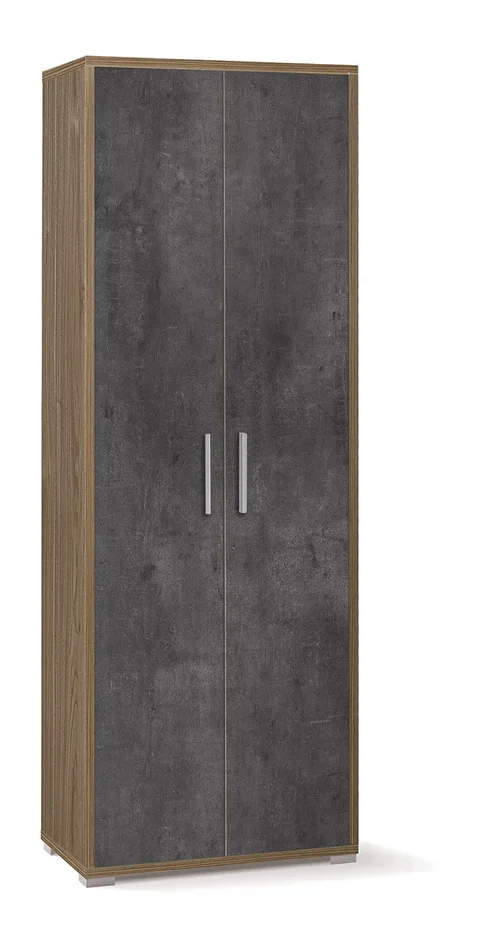 Armadio 2 Ante 71x199x41 cm Noce Stelvio/Ossido Nero - immagine 3