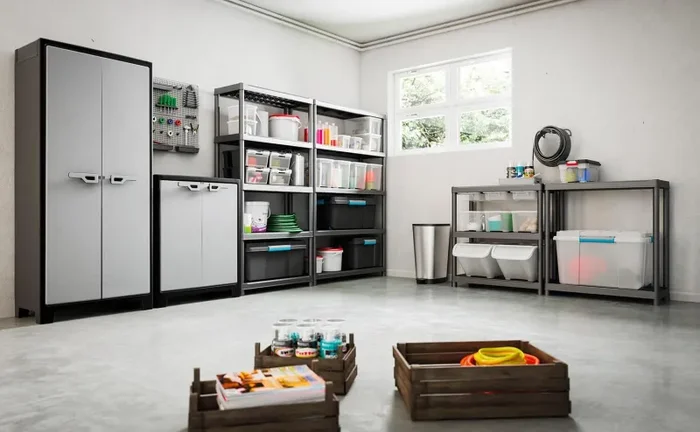 Armadio 2 Ripiani 80x44x100 cm Keter Titan Basso XL Nero In saldo