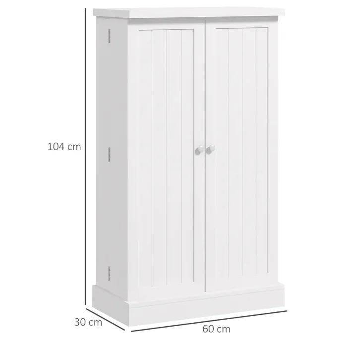 Armadio da Cucina con 5 Ripiani Centrali e 2 Ripiani Laterali a 6 Livelli 60x30x104 cm in MDF Bianco Saldi - immagine 3