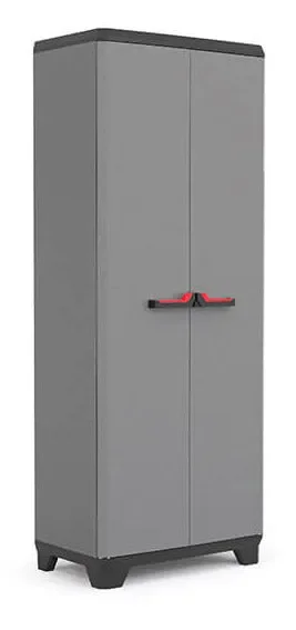 Armadio da Esterno 3 Ripiani 68x39x173H cm in Plastica Keter Stilo Alto Grigio
