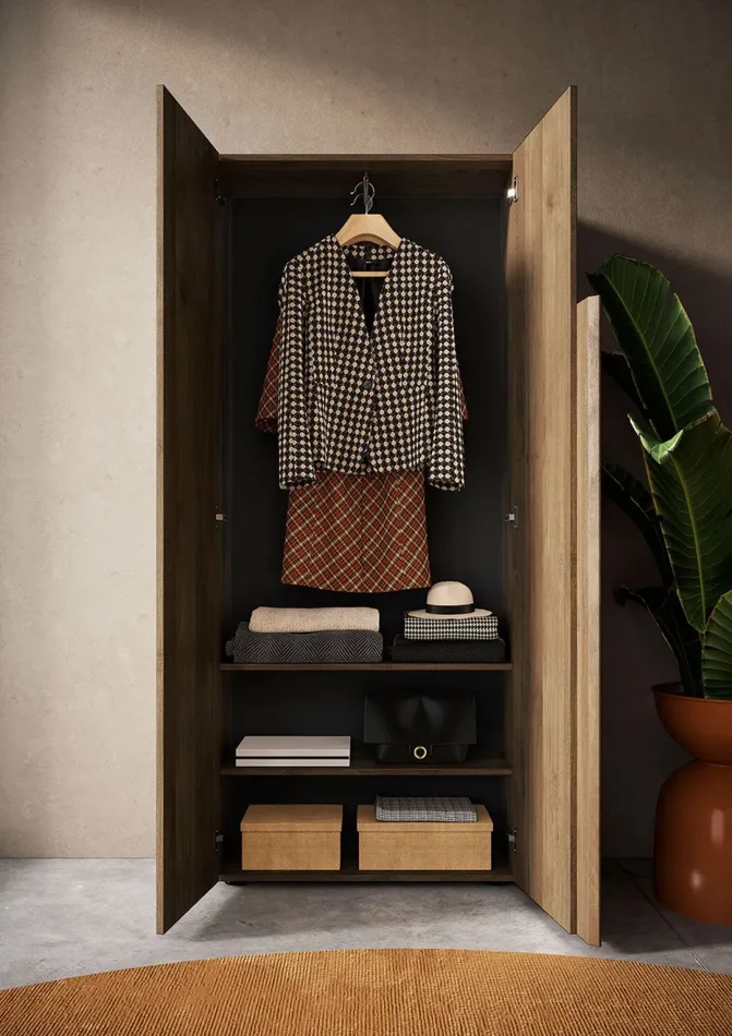 Armadio Guardaroba con Appendiabiti e Ripiani 78x32x187 cm Jupiter Mercure - immagine 2