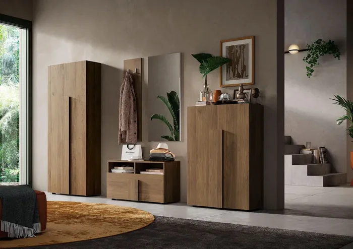 Armadio Guardaroba con Appendiabiti e Ripiani 78x32x187 cm Jupiter Mercure - immagine 3