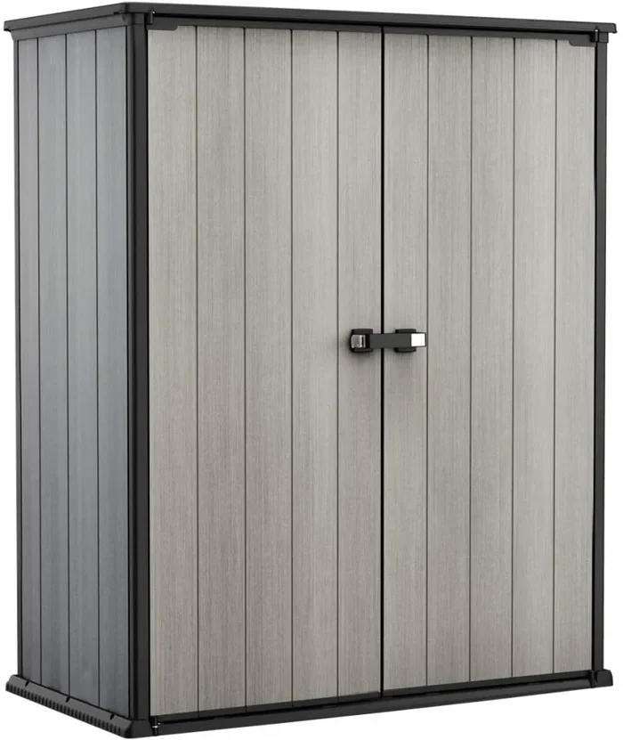Armadio Porta Attrezzi da Giardino 140×170,4×73,6 cm in Resina Keter Hight Store Grigio