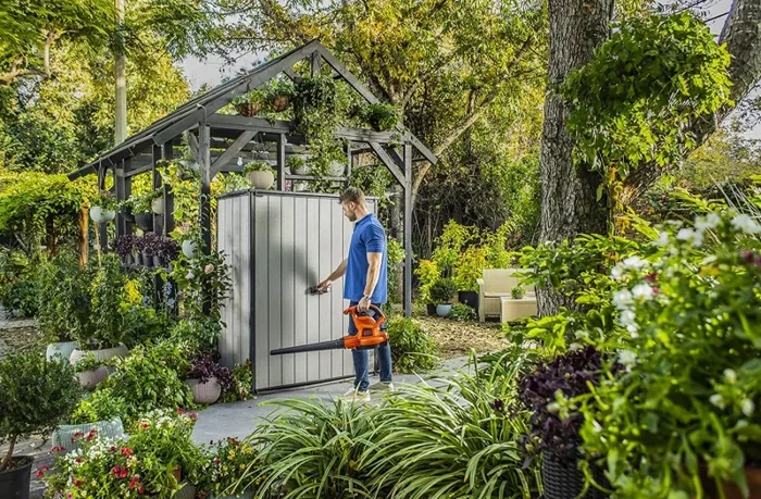 Armadio Porta Attrezzi da Giardino 140×170,4×73,6 cm in Resina Keter Hight Store Grigio - immagine 3