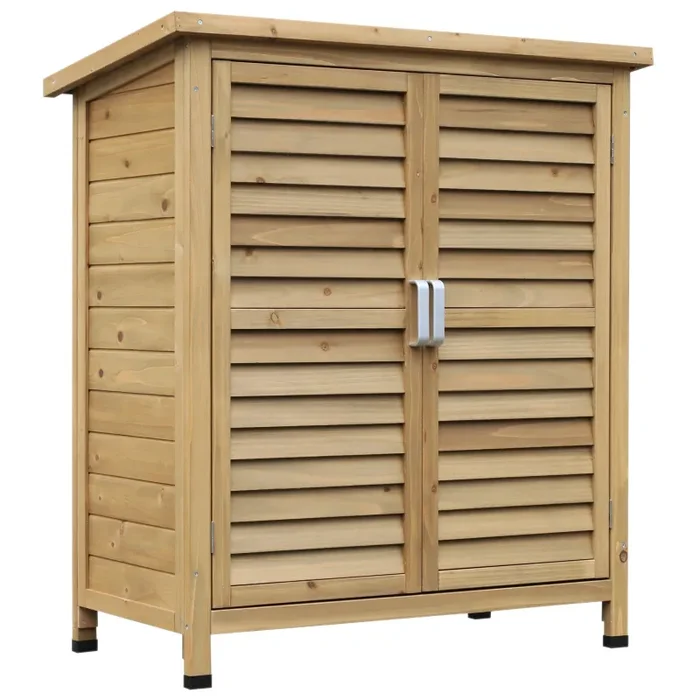 Armadio Porta Attrezzi da Giardino 87×46,5×96,5 cm in Legno di Abete