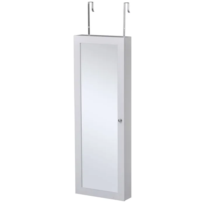 Armadio Portagioie a Specchio 35,5x9x100 cm Bianco