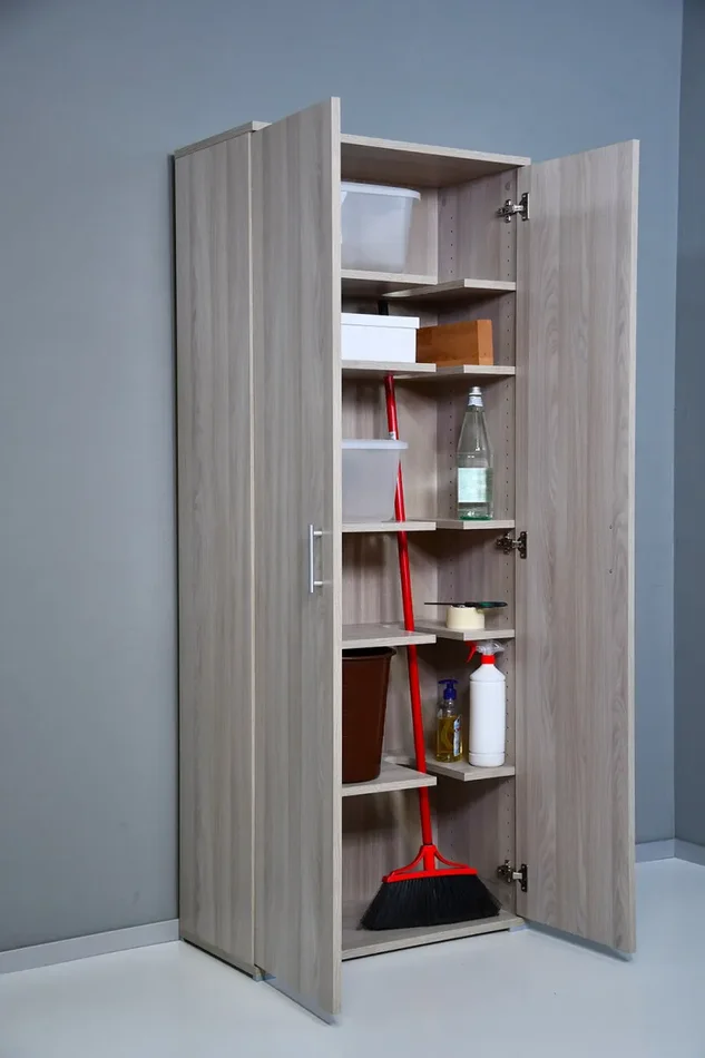 Armadio Portascope 2 Ante 6 Ripiani 72,3x36x177,1 cm in Truciolare Nobilitato Olmo - immagine 2