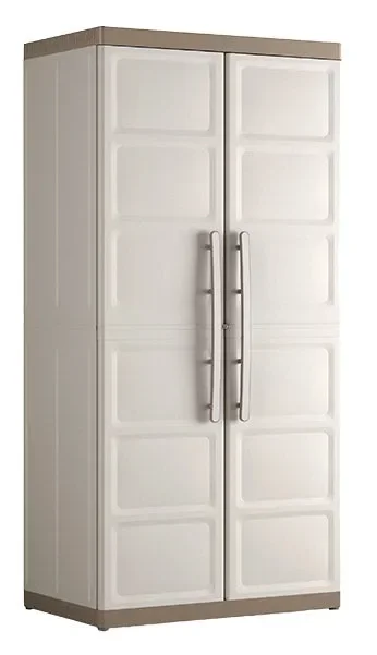 Armadio Portascope da Esterno 4 Ripiani 89x54x182H cm in Plastica Keter Excellence XL Beige/Tortora Vendita calda