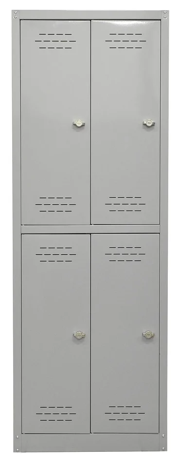 Armadio Spogliatoio 4 Ante 60x40x167 cm in Metallo Verniciato Grigio Chiaro