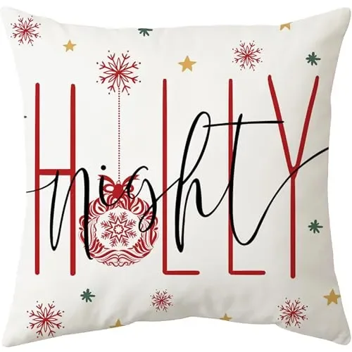 ARNTY Natale Federe Cuscini Divano 45×45, Natale Federe Cuscino,Cuscini Natalizi,Copricuscini Divano Set di 4 Fodere Cuscini Moderna Federe Decorative Camera da Letto Divano Cuscino per Esterno - immagine 2