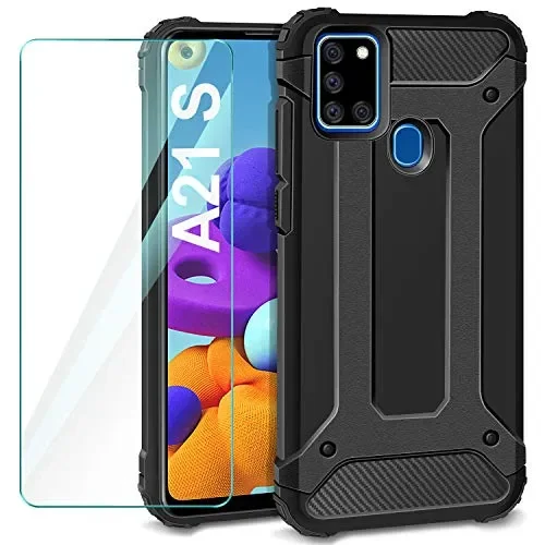 AROYI Cover Samsung Galaxy A21s + Pellicola Protettiva in Vetro Nero Online