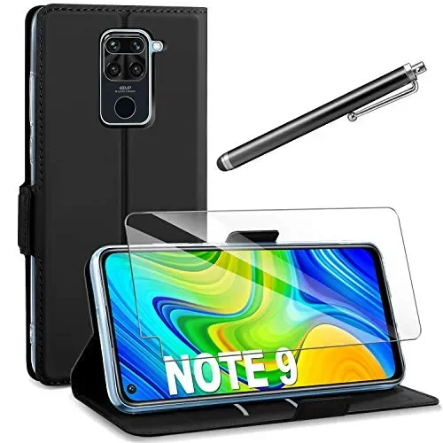 AROYI Cover Xiaomi Redmi Note 9 Nero+HD Pellicola Protettiva,Custodia Flip…