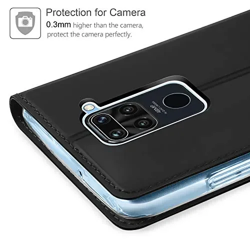 AROYI Cover Xiaomi Redmi Note 9 Nero+HD Pellicola Protettiva,Custodia Flip… - immagine 3