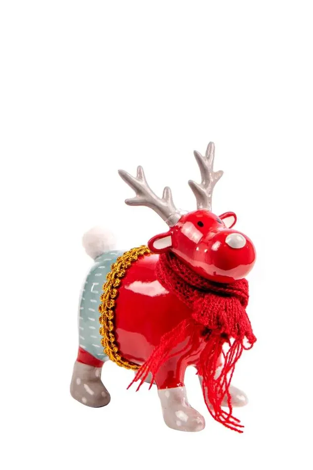 ARPIMEX Alce Natale Ceramica 10,5 x 5,5 x 12,5 m Rosso