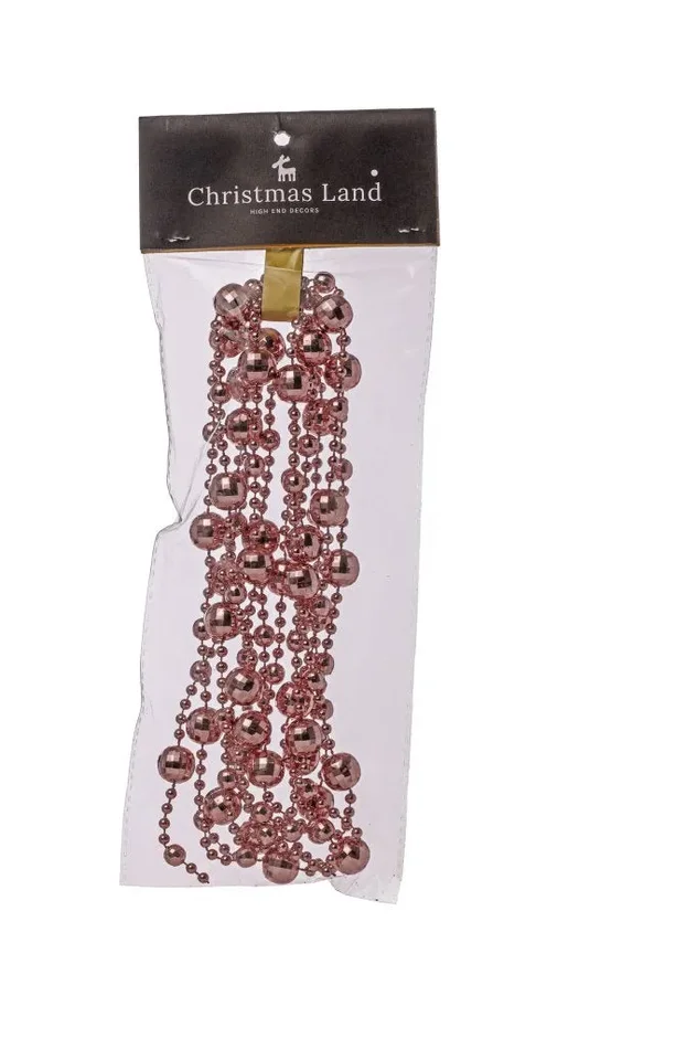 ARPIMEX Collana Natale Perle Plastica D 14 Mm 2,7 Mt Rosa