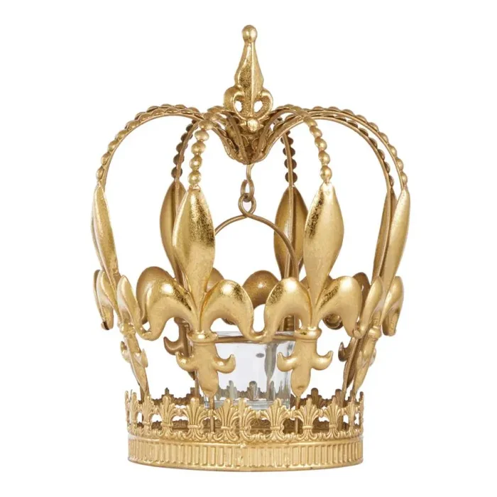 ARPIMEX Corona Portacandela Natale 19 x 19 x 25 Cm Metallo Oro